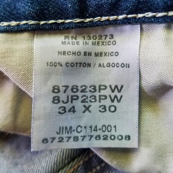 Wrangler Rustler Men’s Straight Leg Blue Heavyweight Denim Jeans 34x30 - Picture 4 of 4